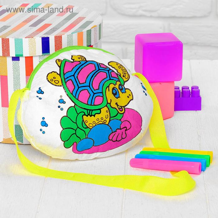 Сумка-раскраска «Черепашка» (без маркеров) в пакете игрушка раскраска бабочка без маркеров в пакете