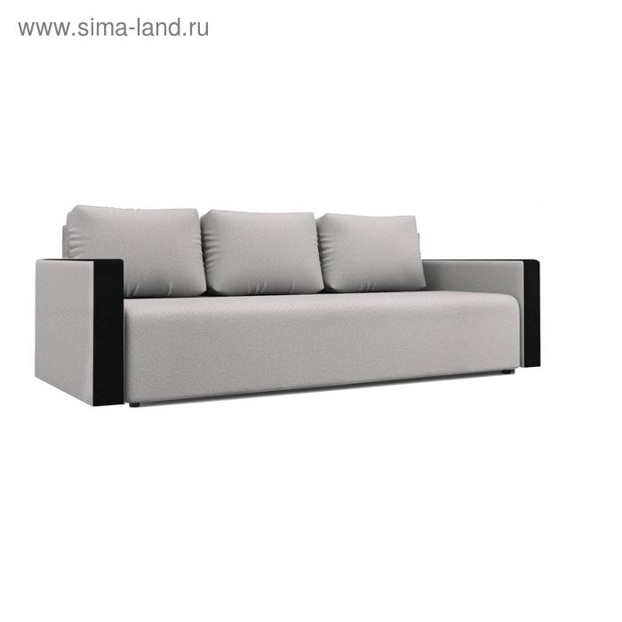 фото Диван «алиса 4», еврокнижка, бельевой ящик, ткань рогожка, цвет bahama white/теоs black
