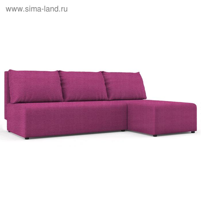 фото Угловой диван «алиса», еврокнижка, бельевой ящик, ткань велюр, цвет shaggy fuchsia