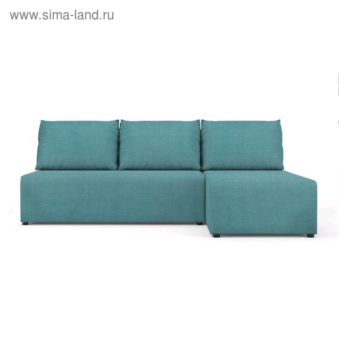 

Угловой диван «Алиса», еврокнижка, бельевой ящик, ткань велюр, цвет vital blue