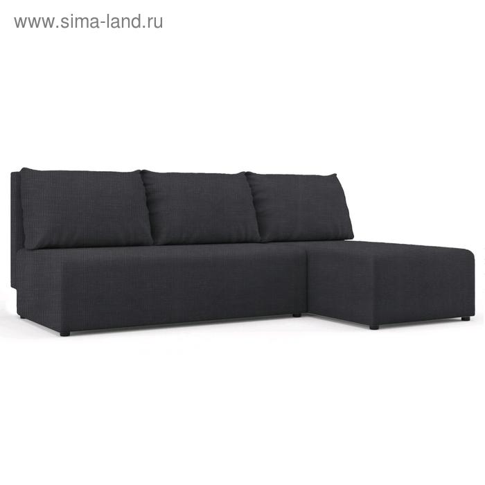 Угловой диван «Алиса», еврокнижка, велюр arben/vital, цвет grafit