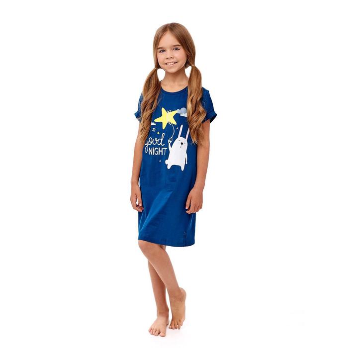Ночная сорочка для девочки, рост 122/128 см, цвет синий
