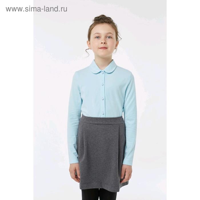 Блузка для девочки, рост 122 см, цвет голубой