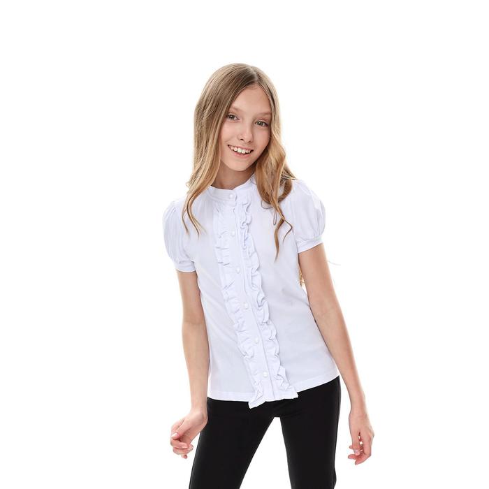 Блузка для девочки, рост 146 см, цвет белый