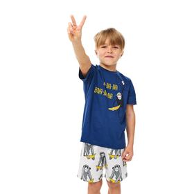 

Пижама для мальчика, рост 134 см, цвет синий, серый