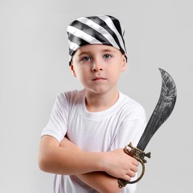 Набор пирата: сабля, бандана в чёрно-белую полоску с черепом, р. 50 × 50 см Ош