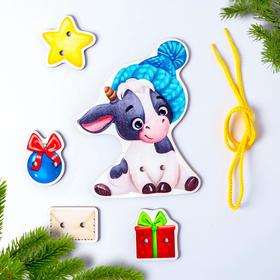 

Игрушка из дерева для детей. Шнуровка «Бычок»