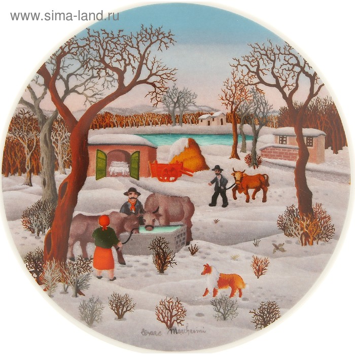 Тарелка настенная «Сельские мотивы. Зима», 19 см тарелка настенная натюрморт с гранатом 19 см