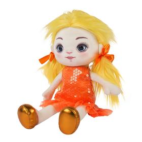 

Мягкая игрушка «Кукла Милена» в оранжевом платье, 35 см