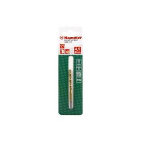 

Сверло по металлу Hammer Flex 202-111, DIN338, HSS-G, TIN, d=4.5 мм, 80/47 мм