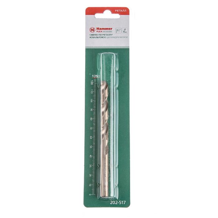 Сверло по металлу Hammer Flex 202-517 кобальт DIN338 HRC65-70 d9 мм 125 мм 436₽