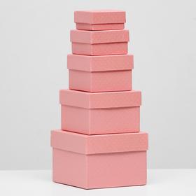 

Набор коробок 5 в 1 "Розовая сетка", 12 х 12 х 9 - 6 х 6 х 3 см