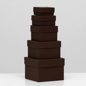 

Набор коробок 5 в 1 "Черный кофе штукатурка", 12 х 12 х 9 - 6 х 6 х 3 см