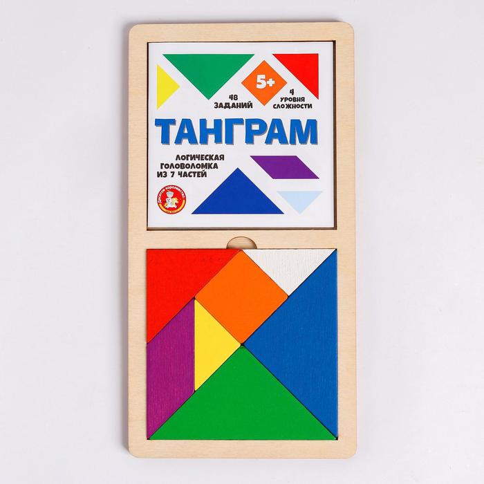 Игра головоломка деревянная «Танграм» (цв, бол)