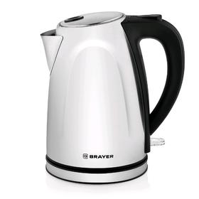 

Чайник электрический BRAYER BR1041, металл, 1.7 л, 2200 Вт, серебристый