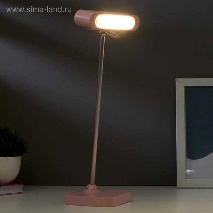 фото Лампа настольная 1670/1 led 5вт 2 режима 3000к 6000к usb акб розовый 13х10,4х34 см risalux