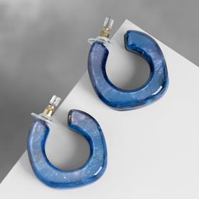 

Серьги-кольца "Майя" кокетка, d=2,5, цвет тёмно-синий