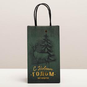 

Пакет подарочный крафтовый «Всё сбудется», 12 × 21 × 9 см