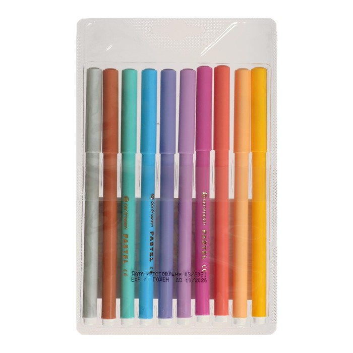 Фломастеры 10 цветов, Centropen Colour World Pastel 7550/10 TP, пастельные, в блистере