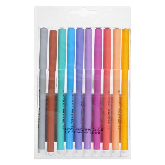 Фломастеры 10 цветов, Centropen Colour World Pastel 7550/10 TP, пастельные, в блистере