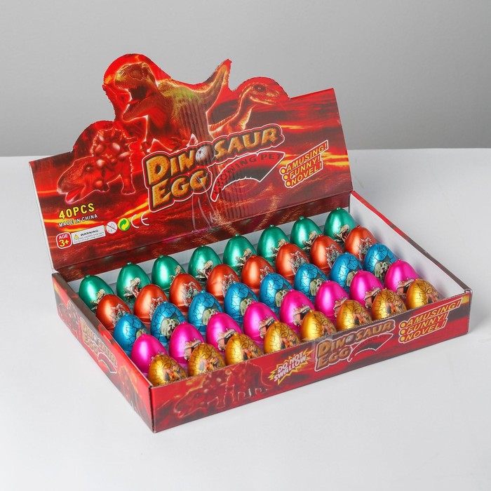 Растущая игрушка «Яйцо с картинкой цветное, Динозавры» 3,5х4,5 см, МИКС