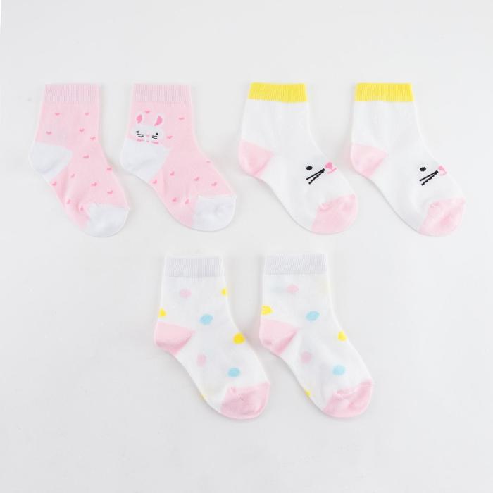 Набор носков детских (3 пары) цвет МИКС, размер 16-18
