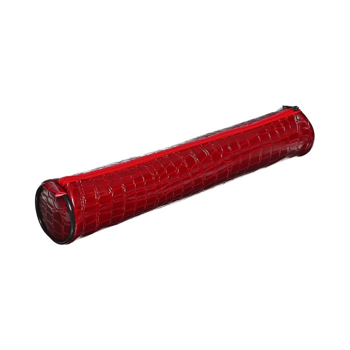 фото Пенал-тубус для кистей, мягкий, 355 х 65 мм, экокожа, «канцбург», бордовый