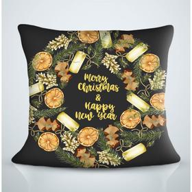 

Подушка декоративная Merry Christmas Happy New Year