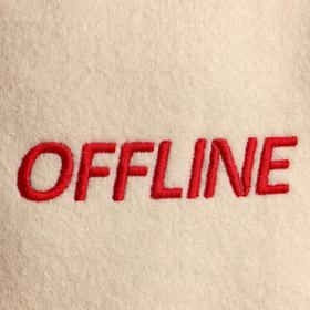 

Шапка для бани с вышивкой "Offline"
