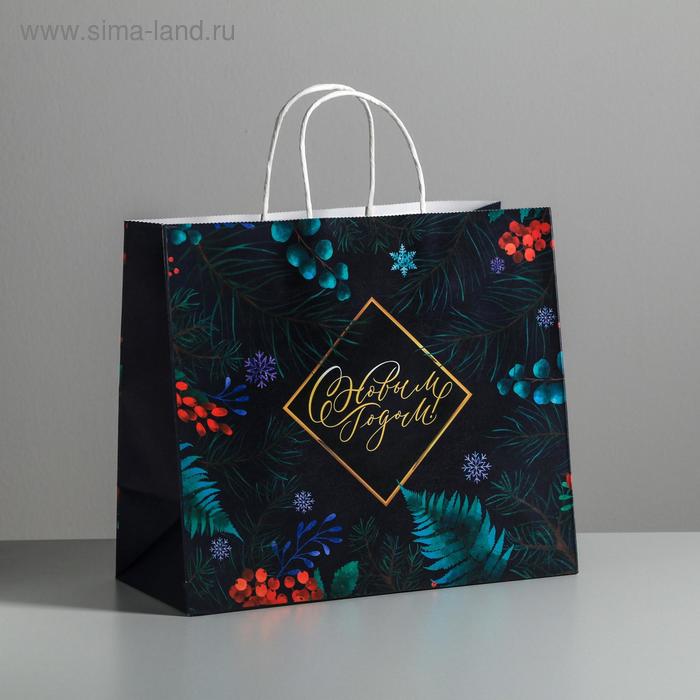 

Пакет подарочный крафтовый «Новогодний подарок», 32 × 28 × 15 см