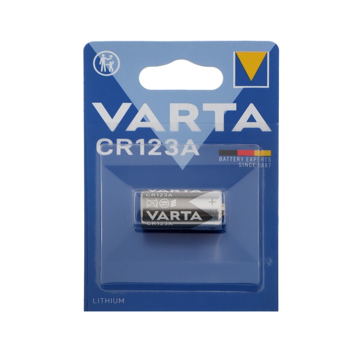 Батарейка литиевая Varta Professional, CR123A (DL123A)-1BL, для фото, 3В, блистер, 1 шт. батарейка литиевая varta cr2450 1bl 3в блистер 1 шт
