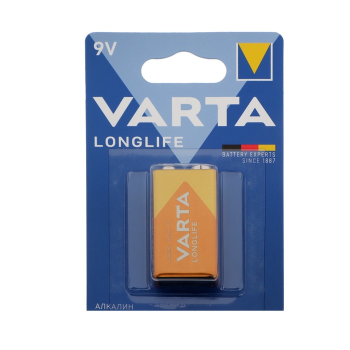 

Батарейка алкалиновая Varta LongLife, 6LR61-1BL, 9В, крона, блистер, 1 шт.