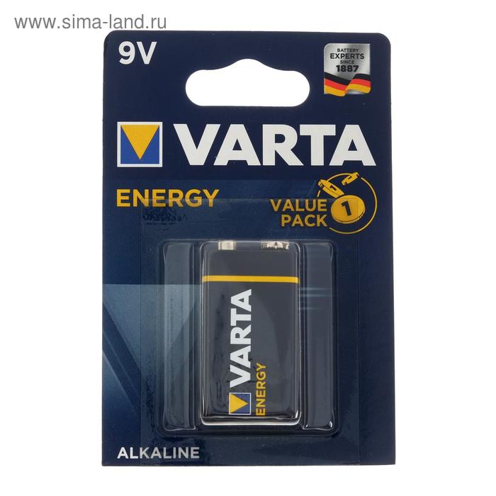 Батарейка алкалиновая Varta Energy, 6LR61-1BL, 9В, крона, блистер, 1 шт. батарейка алкалиновая varta energy 6lr61 1bl 9в крона блистер 1 шт varta 5217308