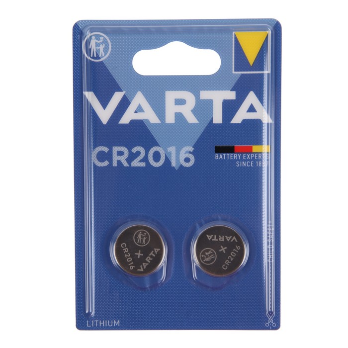 Батарейка литиевая Varta, CR2016-2BL, 3В, блистер, 2 шт. батарейка литиевая duracell cr2025 2bl 3в блистер 2 шт