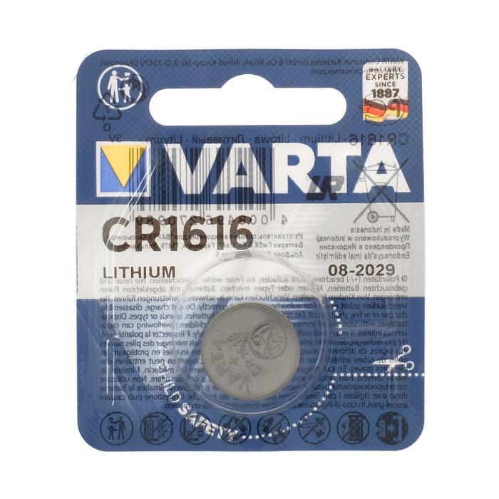 Батарейка литиевая Varta, CR1616-1BL, 3В, блистер, 1 шт. цена и фото