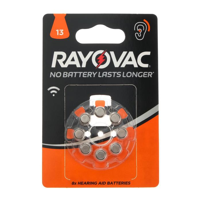 Батарейка цинковая Varta Rayovac Acoustic, ZA-13 (PR48)-8BL, 1.45 В, блистер, 8 шт.