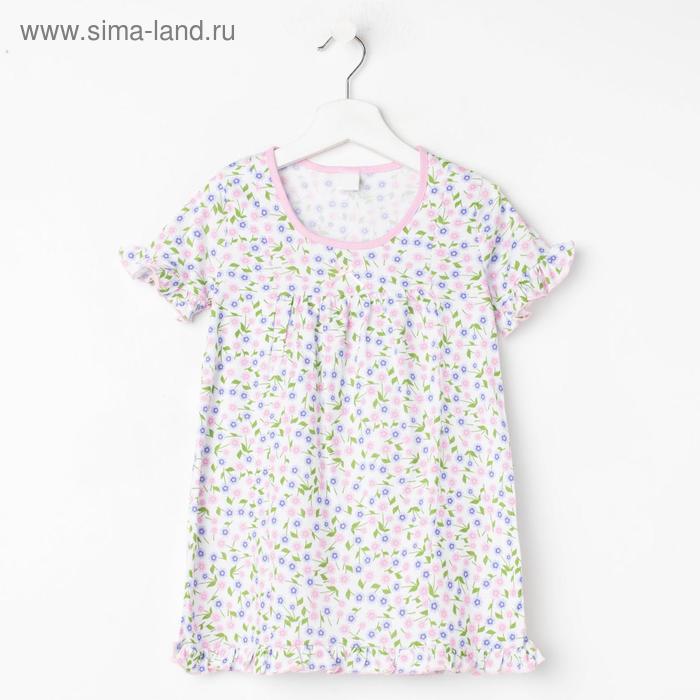 Сорочка для девочки, цвет светло-розовый, рост 104 см (4г)