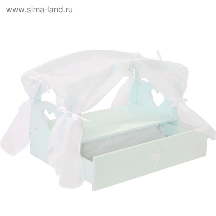 

Кроватка с бельевым ящиком «Любимая кукла», принт Аквамарин