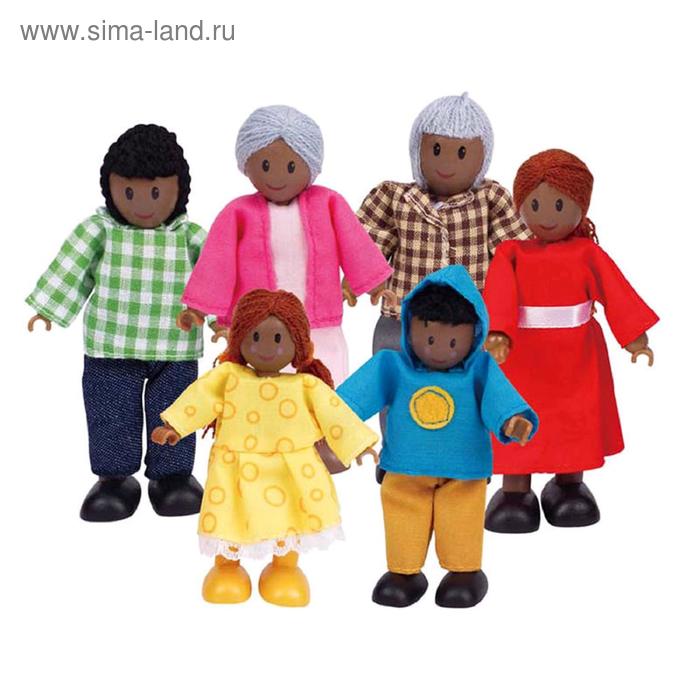 цена Набор мини-кукол «Счастливая афроамериканская семья»