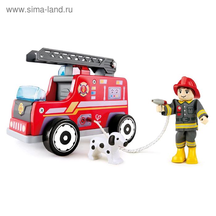 Пожарная машина с водителем набор машин hape пожарная машина с водителем e3024 20 см красный
