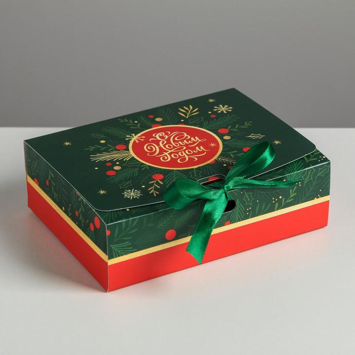 Складная коробка подарочная «С новым годом», 16.5 × 12.5 × 5 см коробка подарочная с новым годом чебурашка с ёлкой 16х23х7 5