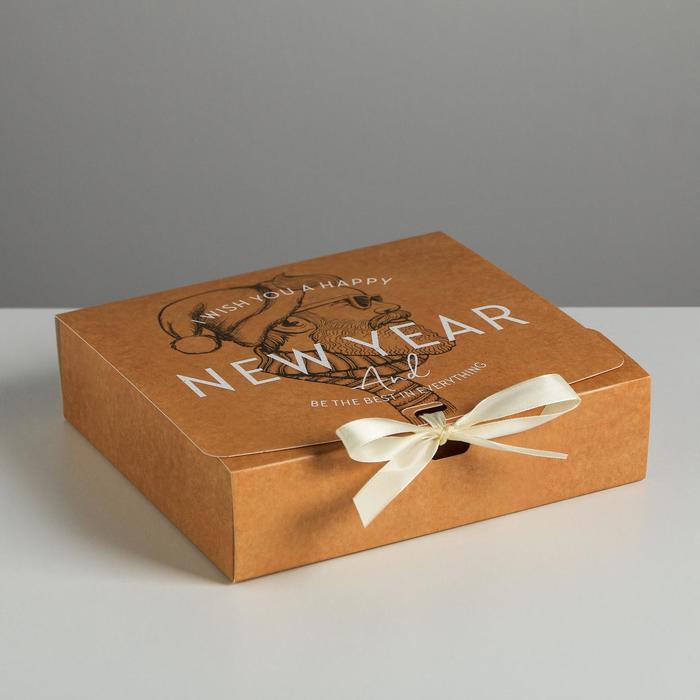 Складная коробка подарочная «Новый год», 20 × 18 × 5 см коробка складная новый год 20 x 10 x 5 см