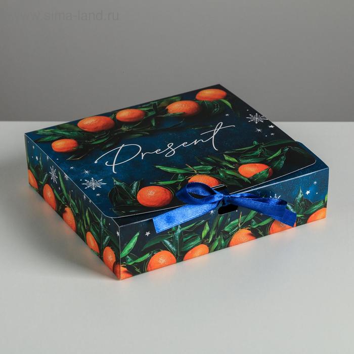 коробка складная подарочная теропром 7120264 текстура 20 × 18 × 5 см Складная коробка подарочная «Сказки», 20 × 18 × 5 см