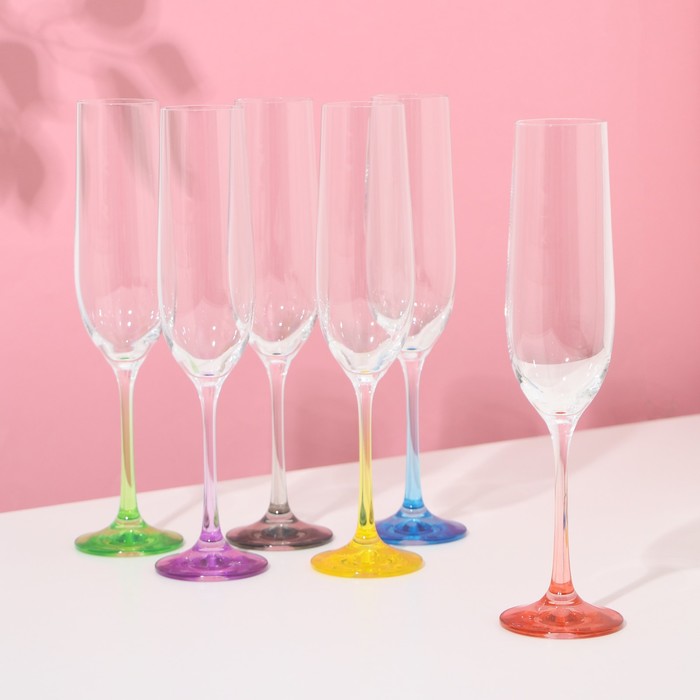 Набор бокалов для шампанского «Виола», 190 мл, 6 шт набор бокалов для шампанского fregata optic 190 мл 6 шт