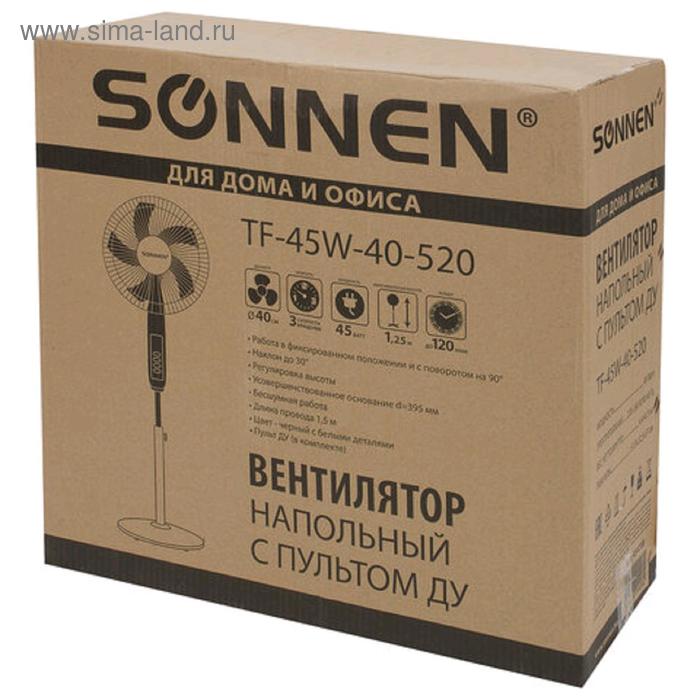 Купить Вентилятор SONNEN TF-45W-40-520, напольный, 45 Вт, 3 режима, пульт ДУ, белый Вентилятор SONNEN TF-45W-40-520, напольный, 45 Вт, 3 режима, пульт ДУ, белый