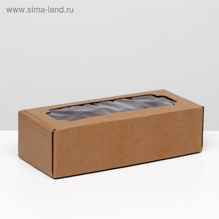 коробка самосборная бурая 36 5 х 25 5 х 9 см Коробка самосборная, с окном, бурая, 32 х 13 х 9 см