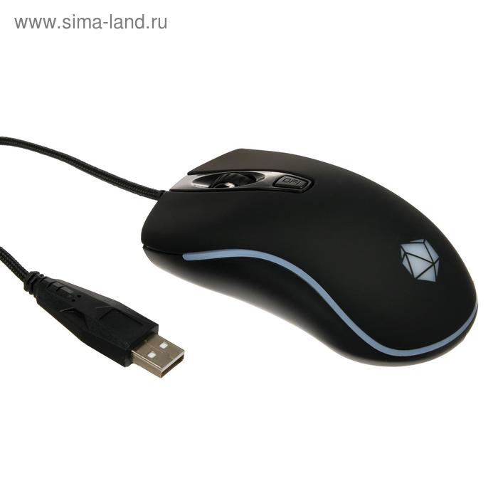 фото Мышь qumo onyx rgb m73, игровая, проводная, оптическая, 2400 dpi, 4 кнопки, usb,rgb, чёрная