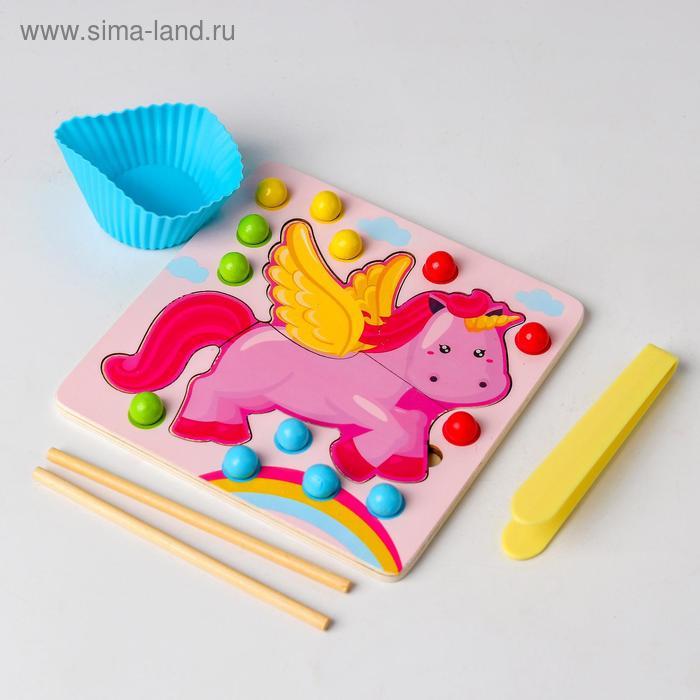 

Развивающая игра 2 в 1 пазл + мозаика «Единорог» 20 × 17 × 3 см