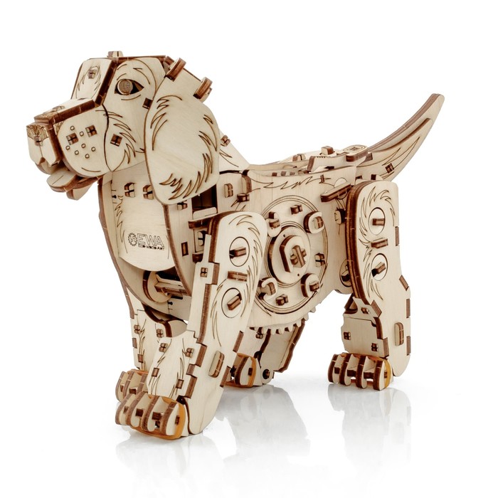 цена Конструктор деревянный 3D «Механический щенок Puppy»