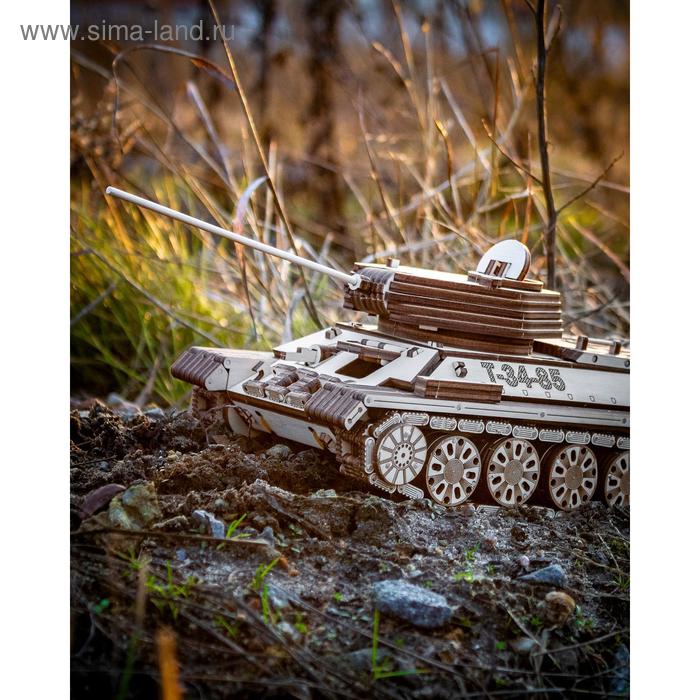 Сборная модель из дерева «Танк Т-34-85 механический» конструктор из дерева армия россии танк т 34 85